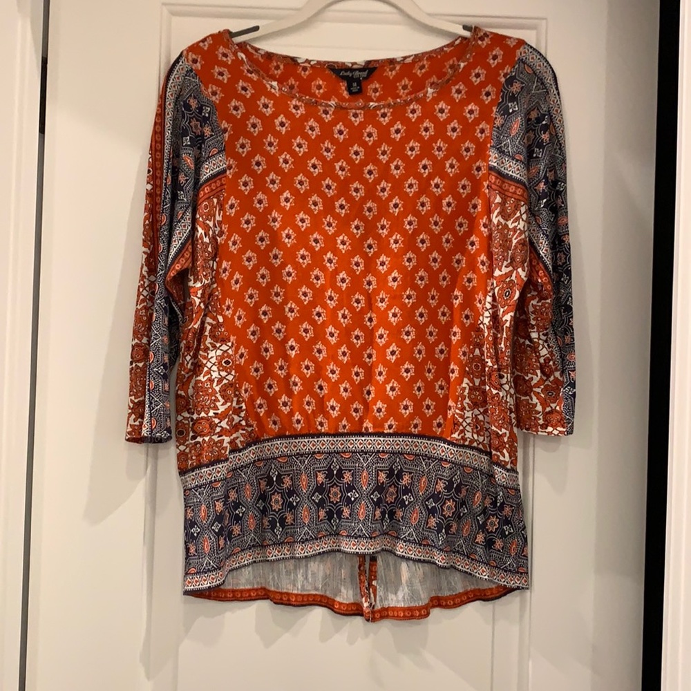 Orange and navy top
